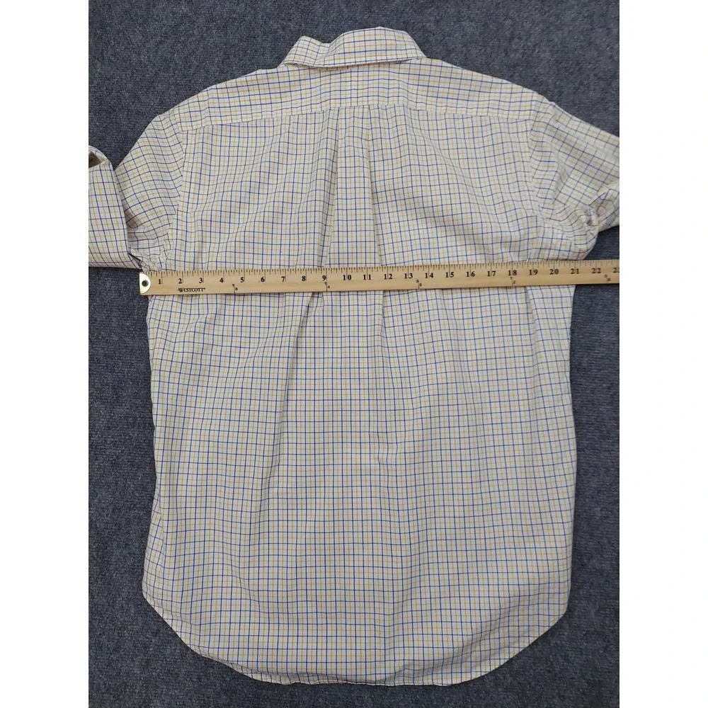 Lot 3 POLO RALPH LAUREN Shirt Mens Medium Yellow Blue Plaid Button Down Pony